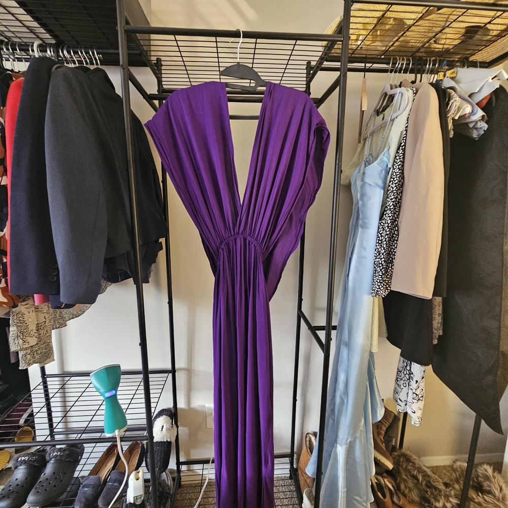 Purple Draped Maxi Dress
